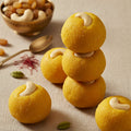 Besan Laddu round, traditional Bengali sweet balls with a soft, rich texture