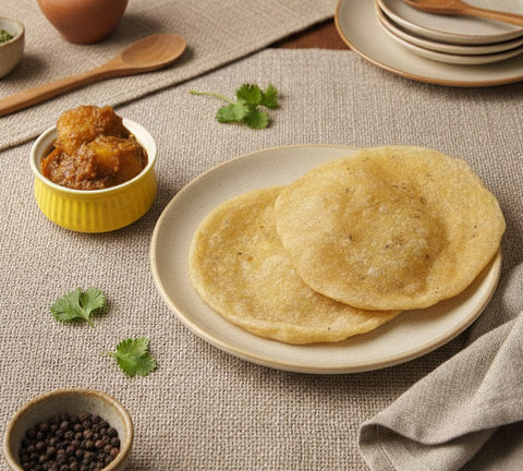 আলু দম সহ রাধা বলভী