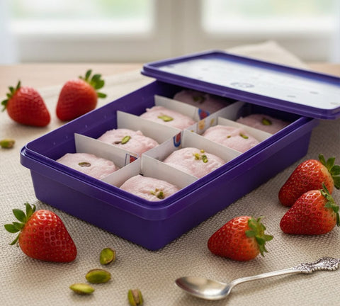strawberry jalbhara sandesh [400 grams] - 8 pieces