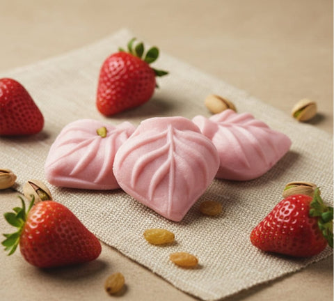 strawberry pata sandesh
