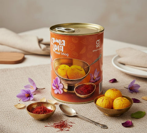 tin kesar bhog [1 kilogram] - 10 pieces